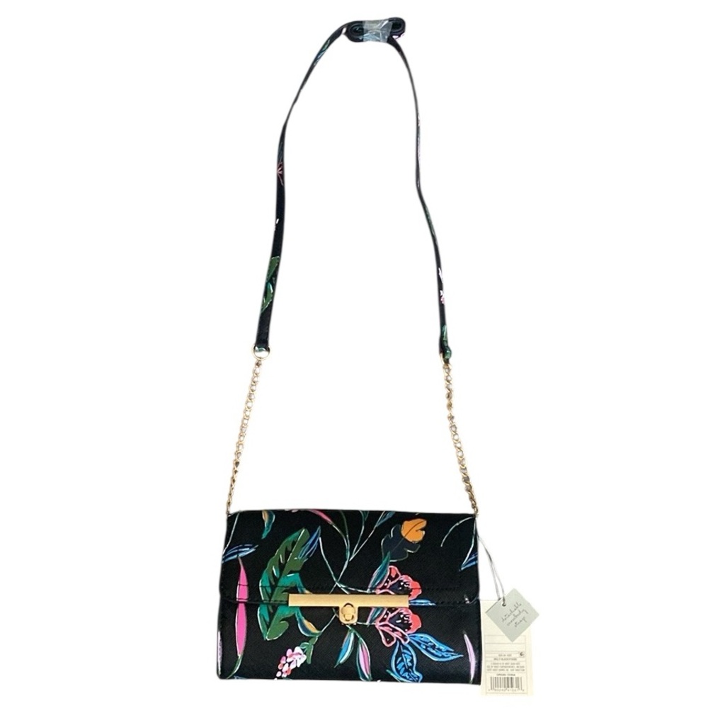 A New Day Black Floral Women's Crossbody Bag